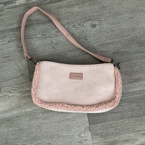 BEARPAW Shearling Trim Pouchette Shoulder Bag , Purse Clutch NWOT